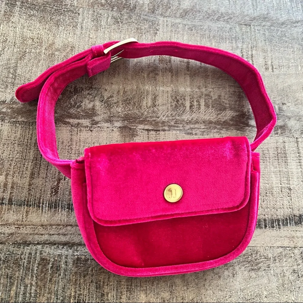 Janie and Jack girls pink velvet Juno Valentine Belt bag size 3